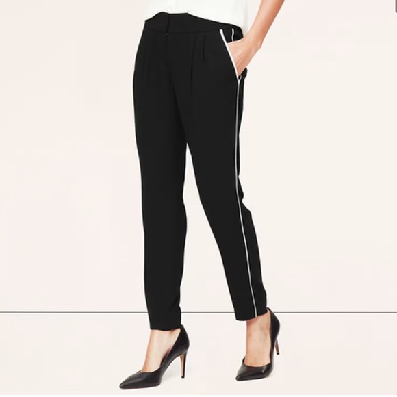 LOFT Pants - Ann Taylor Pull On Jogger Pleated Front Pockets Ankle Pants Sz 0